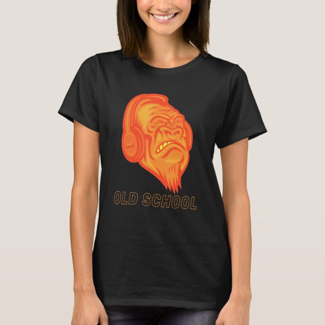 Old school Gorilla Edm Music Festival Rave Dubstep T Shirt (Framsida)