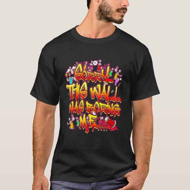 Old school Graffiti Brev Street Art Boring Wall T Shirt (Framsida)