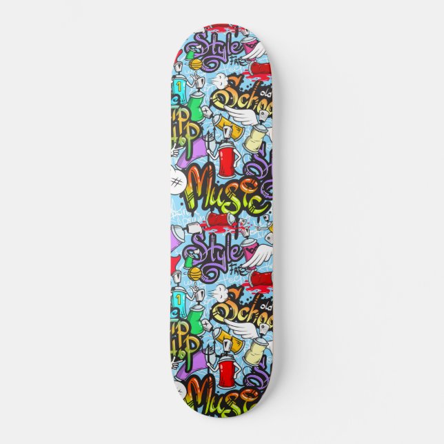 Old school Graffitti Mini Skateboard Bräda 18,5 Cm (Framsida)