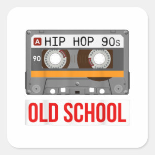 Old school Hip hop Cassette Tape Rap Music Älskare Fyrkantigt Klistermärke