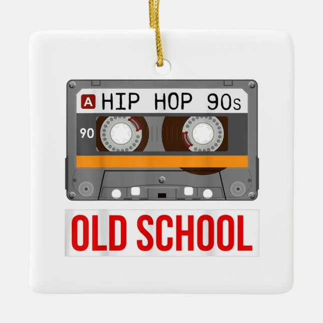 Old school Hip hop Cassette Tape Rap Music Älskare Julgransprydnad Keramik (Framsida)