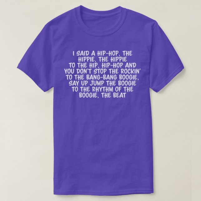Old school Hip hop Rap Lyric T Shirt (Design framsida)