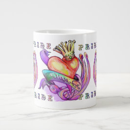 Old school hjärttatuering och pride jumbo mugg