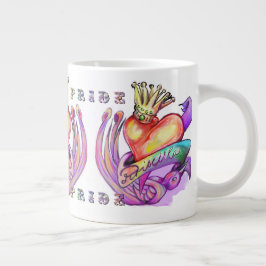 Old school hjärttatuering och pride jumbo mugg