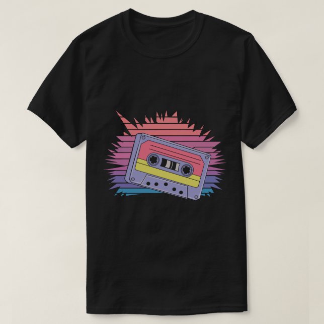 Old school-kassettband - 90-tal bakåtestesiskt t shirt (Design framsida)