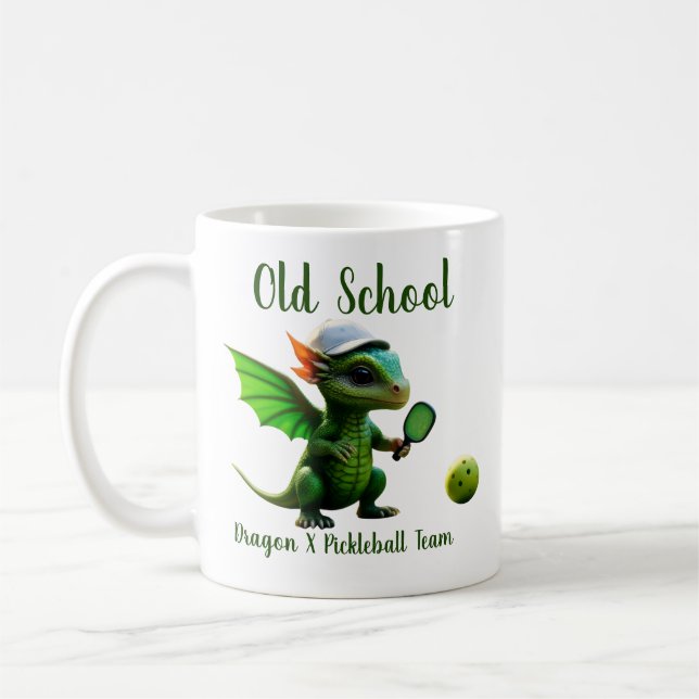Old School Kids Dragon X Pickleball Team Tshirts Kaffemugg (Vänster)