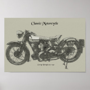 Old school klassisk motorcykel 1920-talet poster