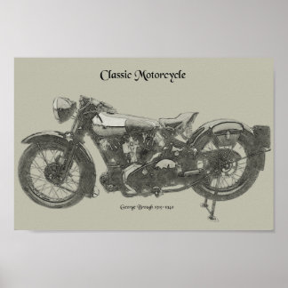 Old school klassisk motorcykel 1920-talet poster