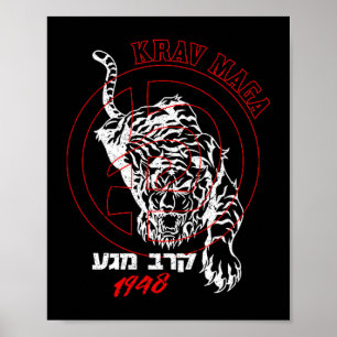 Old School Krav hebreiska logotyp Tiger Kvinnor &a Poster