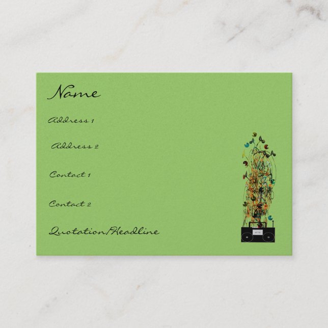 Old school med boom Box - Distress Grunged Font Visitkort (Framsida)