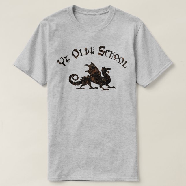 Old school - Medieval Dragon Kung Arthur Knight Tee (Design framsida)