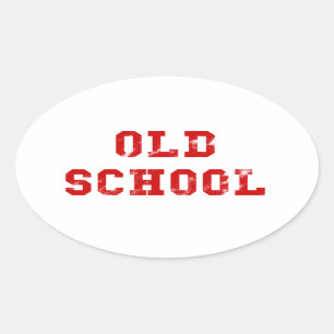 Old school Oval Sticker för manar gåvor från Old Ovalt Klistermärke