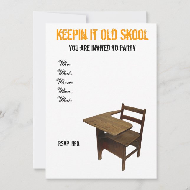 Old school Party Inbjudningar (Framsida)