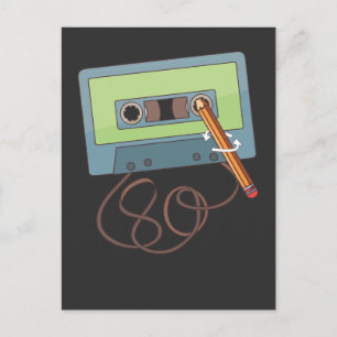 Old school Pencil som avslutar ett kassettband Vykort