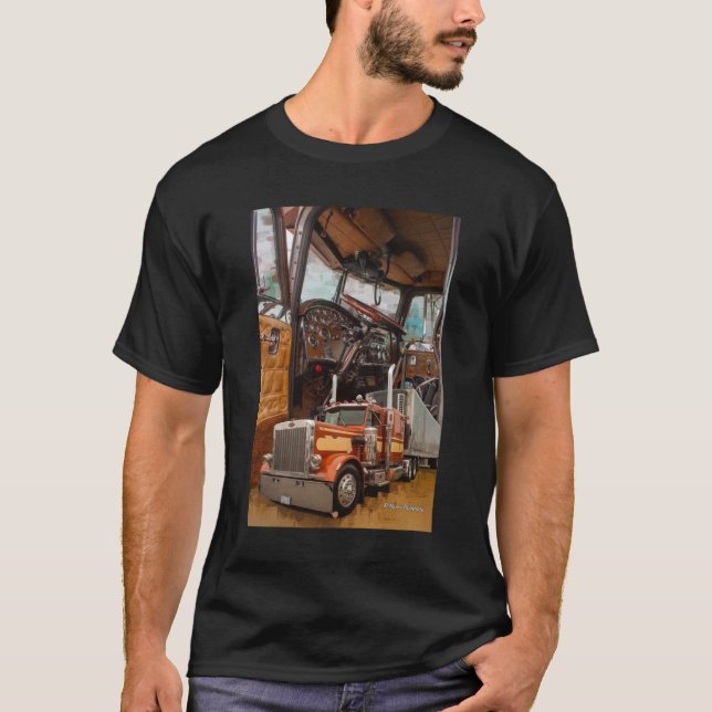 Old school Peterbilt Insida och Lastbil Classic T Shirt (Framsida)