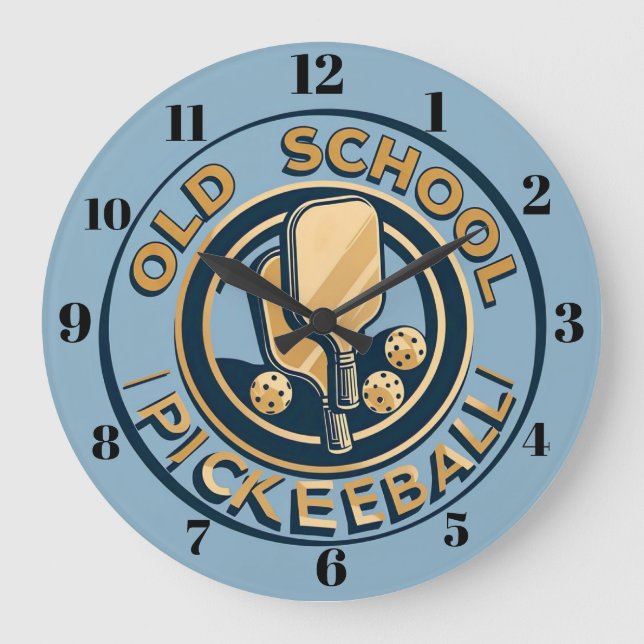 Old School Pickleball Wall clock Stor Klocka (Framsida)