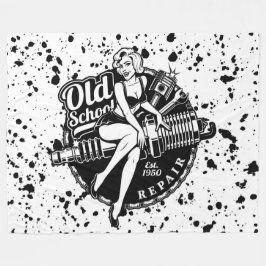 Old school Pin Up Girl Fleecefilt