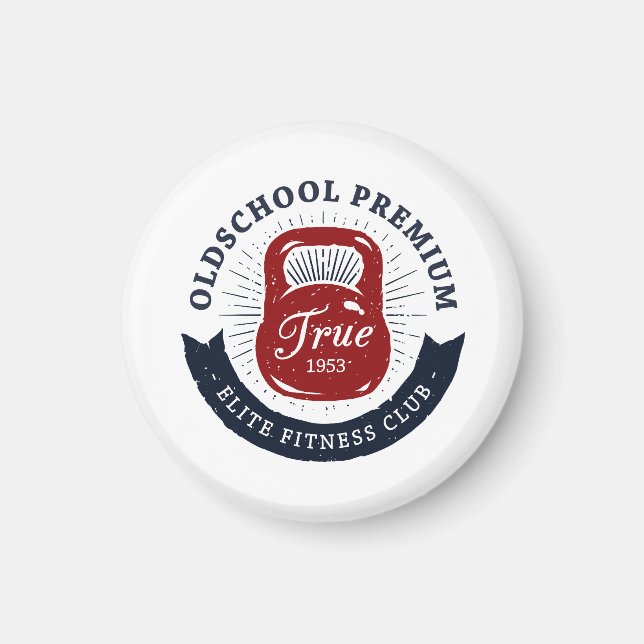 Old School Premium True 1953 Elit Fitnessklubb Magnet (Framsidan)