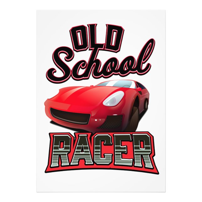 Old School Racer-logotyp Fototryck (Framsidan)