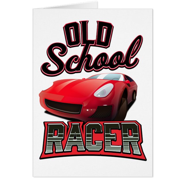 Old school Racer Logotyp Hälsningskort (Framsidan)