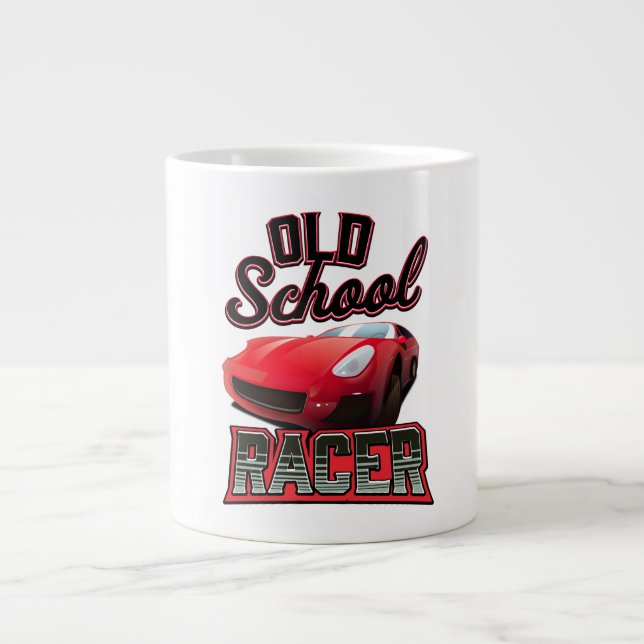 Old School Racer-logotyp Jumbo Mugg (Framsidan)