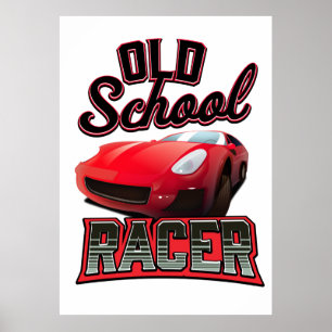 Old school Racer Logotyp Poster