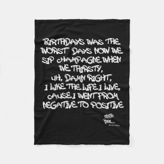Old school Rap Hip hop Merch Juicy Positive Quote Fleecefilt (Framsidan)