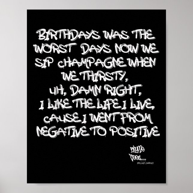 Old school Rap Hip hop Merch Juicy Positive Quote Poster (Framsidan)
