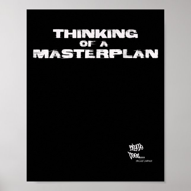 Old school Rap Hip hop Merch Masterplan Citat 80 s Poster (Framsidan)
