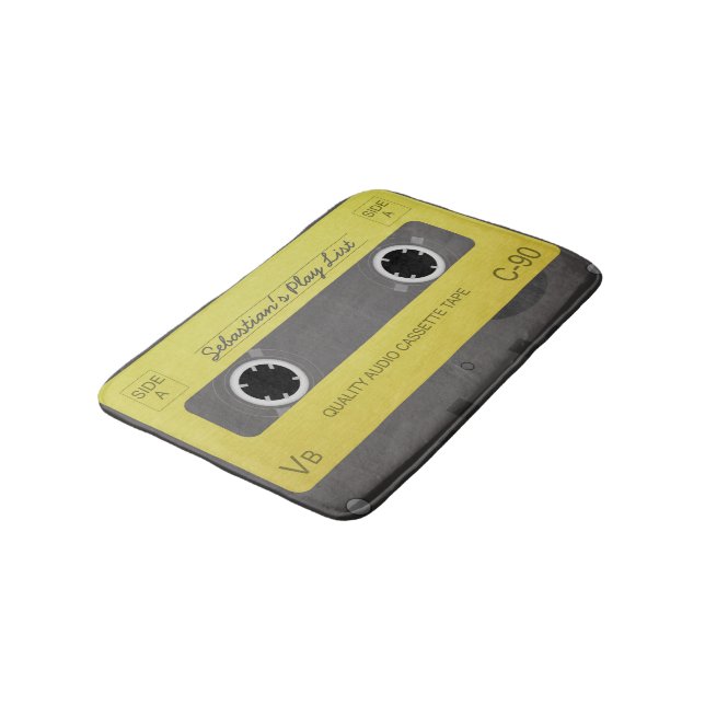 Old school Retro Music Tape Personlig Badrumsmatta (Vinklad)