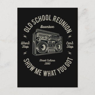 Old school Reunion Visa mig vad vi Har Boombox Vykort