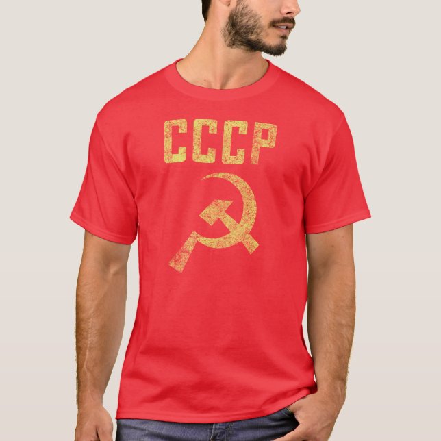 Old school riden ut sovjetisk CCCP-skjorta T-shirt (Framsida)