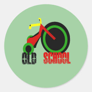 Old school runt klistermärke