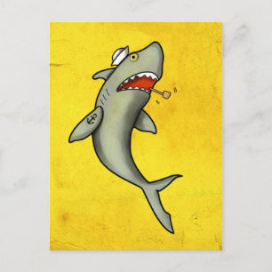 Old school Sailor Shark Vykort