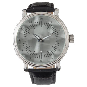 Old school Simulerat borstat aluminium Armbandsur