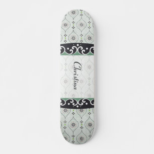 Old school Skateboard Blåa blommor Mönster Bräda 20 Cm