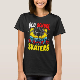 Old school Skater Roller Skates Vintage Retro Rol T Shirt