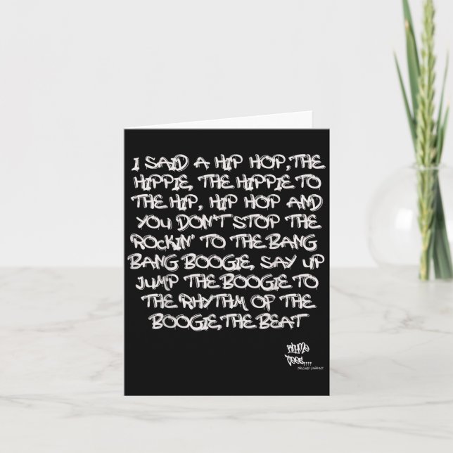 Old school Skool Rap Hip hop Merch Lyric Quote 80  Kort (Framsida)