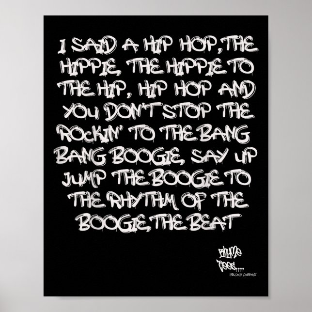 Old school Skool Rap Hip hop Merch Lyric Quote 80  Poster (Framsidan)