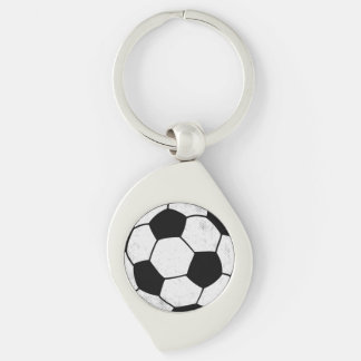 Old School Soccer Pitch Aesthetic Graphic Style Swirl Silverfärgad Nyckelring