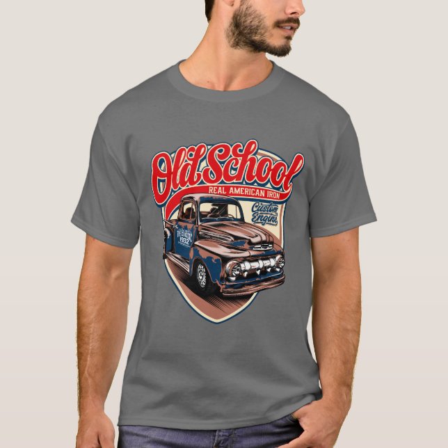 Old school Steel Vintage 1932 Lastbil T Shirt (Framsida)