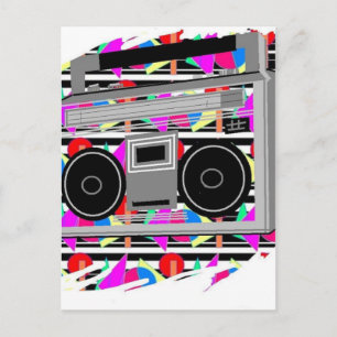 old school stereo RETRO 1980-talets boombox Vykort