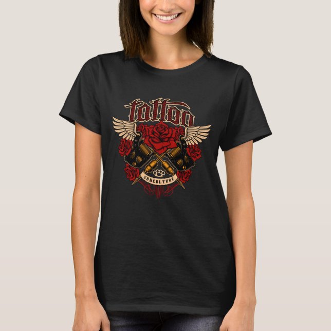 Old school Tatto Sub Culture Ro Knuckles T Shirt (Framsida)