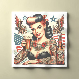Old school Tattoo Girl Pappersservett
