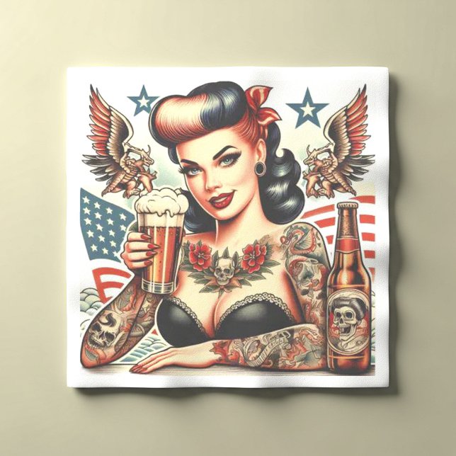 Old school Tattoo Girl Pappersservett (Skapare uppladdad)