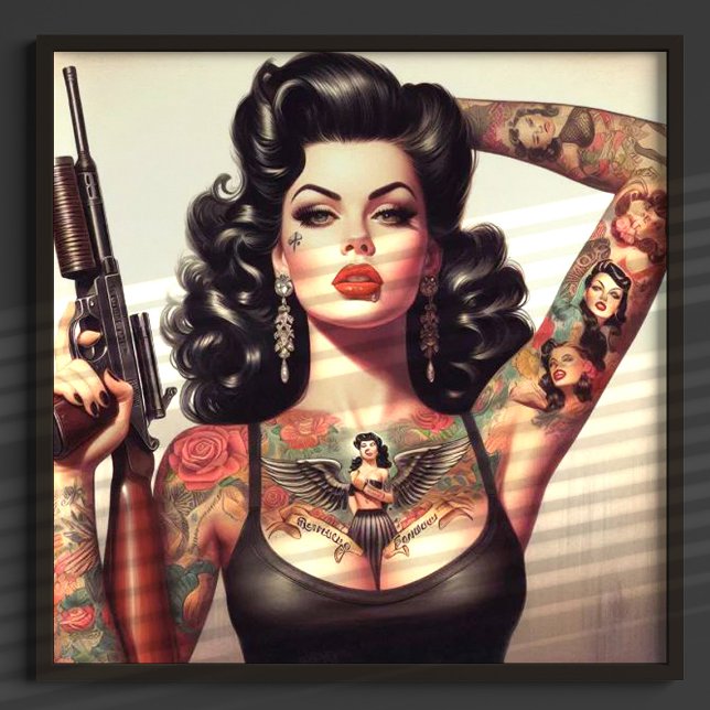 Old school Tattoo Girl Poster (Skapare uppladdad)