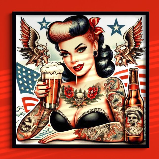 Old school Tattoo Girl Poster (Skapare uppladdad)