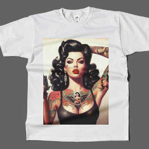Old school Tattoo Girl T Shirt