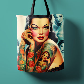 Old School Tattoo Girl Tygkasse