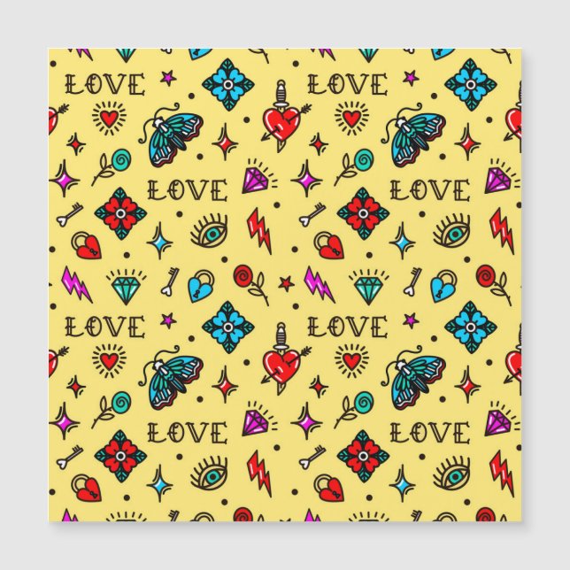 Old school Tattoo Kärlek Mönster (Framsida)